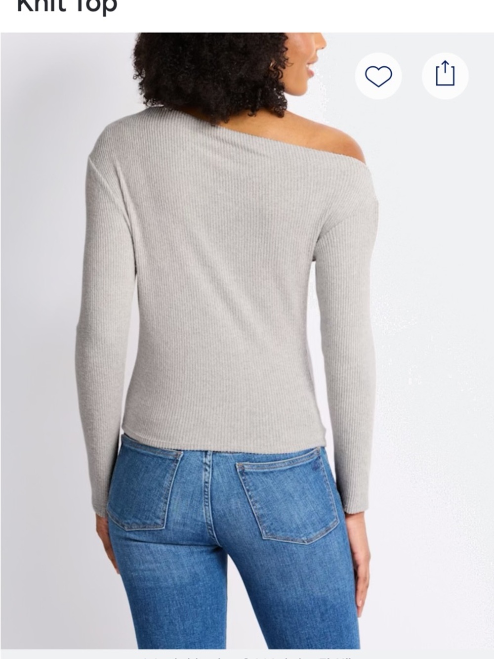 Lush Light Gray Off-the-Shoulder Ribbed Sweater - Picture 2 of 5